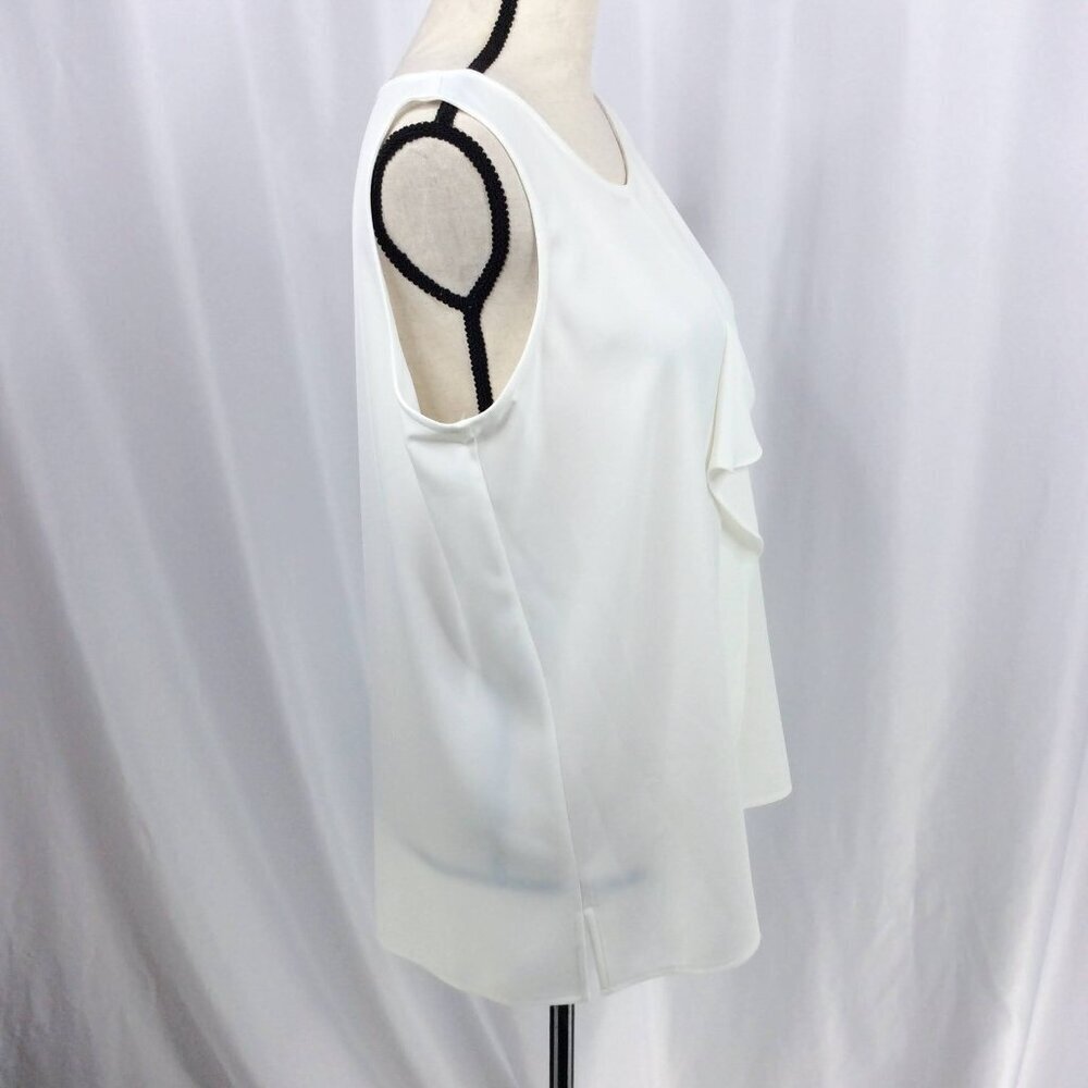 Tommy Hilfiger Women's Tank Top Size Large White Ruffle Layered - Picture 2 of 9